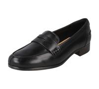 (Black, UK 6.5) Ladies Clarks Slip On Shoes Hamble Loafer - D Fit