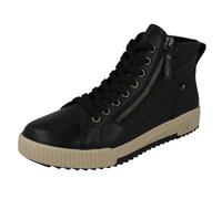 (Black, UK 6.5) Womens Rieker Zip Up Lace Ankle Boots W0164
