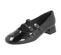 (Black, UK 6) Ladies Clarks Mary Jane Buckle Fastening Smart Shoes Daiss 30 Shine - D Fit