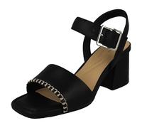 (Black, UK 6) Ladies Clarks Square Toe Sandals - Siara 65 Buckle