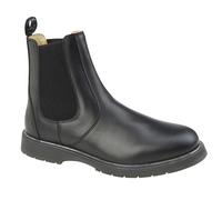 Grafters M186A Unisex Leather Gusset Chelsea Boots Black