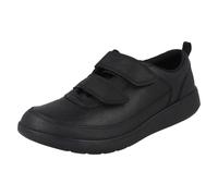 (Black, UK 7.5 Child) Boys Clarks Hook & Loop School Shoes Scape Flare Y - G Fit