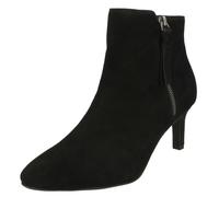 (Black, UK 7.5) Ladies Clarks Heeled Ankle Boots Calla Blossom - D Fit
