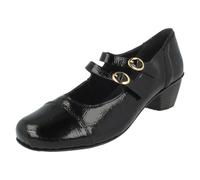 Rieker Ladies Block Heel Shoes 41758-00 - Black Leather - UK Size 7.5 - EU Size 41 - US Size 9.5