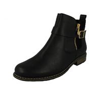 (Black, UK 7.5) Ladies Rieker Fleece Lined Boots Z4959