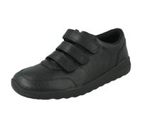 (Black, UK 7 Child) Boys Clarks Triple Strap School Shoes Daze 2 Step Y - G Fit
