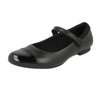 (Black, UK 7 Infant) Girls Clarks Bow Detailed School Shoes Scala Hope