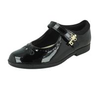 (Black, UK 7 Infant) Girls Clarks Key Detail School Shoes Lock Magic - G Fit