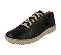 (Black, UK 7) Ladies Clarks Casual Lace Up Trainers - Nalle Lace - E Fit