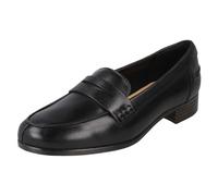 (Black, UK 7) Ladies Clarks Slip On Shoes Hamble Loafer - D Fit