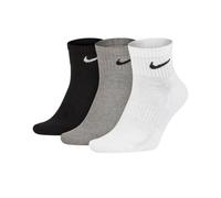 (Black, UK 8-11) Nike SX7677 Mens Ankle Socks Lightweight Everyday Cushioned Low Cut Socks 3 Pack