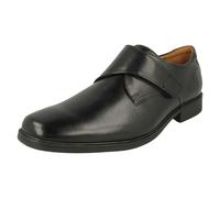 (Black, UK 8.5) Mens Clarks Smart Hook and Loop Fastening Shoes Tilden Strap
