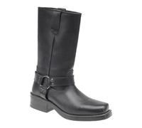 (Black, UK 8) Gringos Woodland Harley High Mens Leather Cowboy Biker Boots