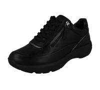 (Black, UK 8) Womens Clarks Zip Detail Trainers - Tivoli Zip