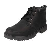 (Black, UK 9.5) Mens Clarks Leather Lace Up Ankle Boots - Rossdale Mid