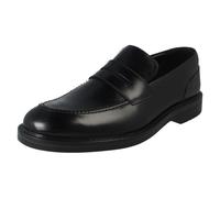 (Black, UK 9.5) Mens Clarks Smart Loafer Style Slip On Formal Shoes Aldwin Step - G Fit