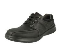 (Black, UK 9.5) Mens Clarks Stitch Detailed Lace Up Shoes Cotrell Walk