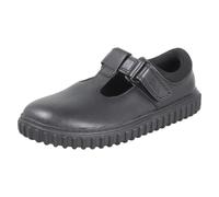 (Black, UK 9 Child) Girls Clarks Classic T-Bar School Shoes Cove Hope - G Fit
