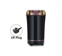 (Black UK) Electric Coffee Grinder Bean Spice Nut Mill Blender Stainless Steel Kitchen