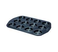 Black 'Ultimum BW' Rectangular Steel Non Stick Bun Tin - 12 Cup Circulon Black One Size