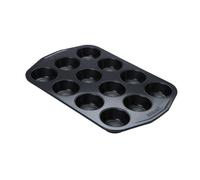 Black 'Ultimum BW' Rectangular Steel Non Stick Muffin Tin - 12 Cup Circulon Black One Size