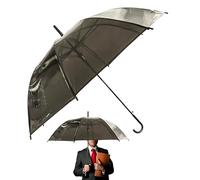 Black Umbrella for Adults 70cm Windproof Auto Open Umbrella with 8-Rib Frame J-Shaped Handle Large Rain Umbrella for Men Women Travel Outdoor Commuting