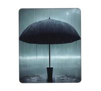 Black Umbrella in The rain Anti-wear Stitching, Textured Waterproof Computer Mouse pad with Anti-Slip Rubber Base, Suitable for laptops, Office and Home Gaming Mouse Pads. 8.3 x 10.3 in
