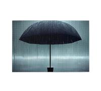 Black umbrella in the rain Horizontal Wooden Jigsaw Puzzle 1000 Pieces Relax and Improve Hands on Skills and Concentration