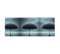 Black Umbrella in The rain Mouse Pad 11.8x31.5 in. Non-Slip Base for RGB Keyboard, Mouse and Laptop, Suitable for Gaming and Office.