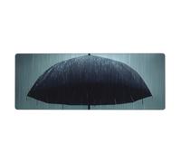 Black Umbrella in The Rain Mouse Pad 12x31.5 in Long Computer Mouse Mat Mousepad with Non-Slip Base for Gaming and Office