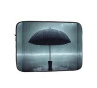 Black Umbrella in The Rain Patterned Laptop Sleeve 17 Inch Shockproof for Slim Protective Notebook Computer Bag Briefcase