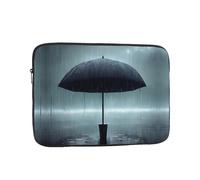 Black umbrella in the rain Printing 10 inch Laptop Case Essential Accessory for Commuting and Office Use