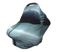 Black umbrella in The rain Versatile full-print Stroller Chair Cover/Nursing Cover, specially designed for your baby