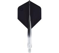 (Black) Unicorn Forge Integrated Two Tone Dart Flights & Shafts One Piece Design Stable 90 Angle Large