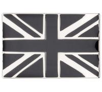 Black Union Jack Lapel Pin - 2.5 x 1.4 cm UK Flag Badge - Stealth Black and Silver Enamel - Modern British Pride Accessory