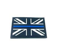 Black Union Jack Thin Blue Line Flag Airsoft Paintball PVC Patch