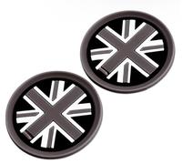 Black Union Jack UK Flag Style Soft Silicone Cup Holder Coasters compatible with MINI Cooper R55 R56 R57 R58 R59 73mm