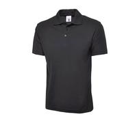Black Unisex Active Polo Shirt Medium (Each)