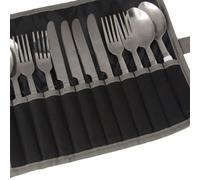Black unisex One Size Regatta 4 Person Camping Cutlery Set Stainless Steel Black