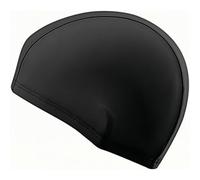 Black Unisex Polyester Swim Cap - Comfortable Stretch Fabric Bathing Hat for Adults & Kids, Ideal for Training, Water Sports & Swimming Lessons