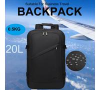 (black) Unisex Waterproof Cabin Flight Backpack Travel School Shoulder Bag