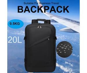 (black) Unisex Waterproof Cabin Flight Backpack Travel School Shoulder Bag