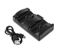 Black Universal USB Powered Dual Double Charger Dock Stand Charging Station for PS3 Move Wireless Controller Digital Network Power Supply cable Barrier Audio Plug Terminal joint Socket Mount Jack lead