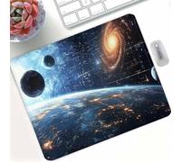 Black Universe Gaming Mouse Pad, High Precision Smooth Surface with Anti-Fray Stitched Edges, Professional Mouse Mat for PC Gaming, Non-Slip Rubber Base, Water Resistant MousePad 30 x 25 cm d0d-110