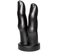 black Up Yours Black Double Finger Dildo - 11 Inch