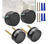 Black Upgraded 3-5mm Frameless Mirror Mounting Hardware 4 Pack Dual-Screw Fixing Mirror Mounting Kit with Heavy Duty Long Screws and Anchors (4 Pack)