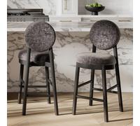 Black Upholstered Kitchen Counter Stool - Maru