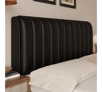 Black UpholstHeadboard Cover for King/Single Bed Universal Faux Leather Headboard Protector 200cm Slish and Covering Solut