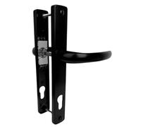 Black UPVC Inline Lever uPVC Door Handle - Sprung, 92PZ, 215mm Screw Centres