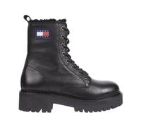 Black Urban Tumbled Ankle Boots- female- Tommy Jeans- Lace-up Boots- Black- 4 UK- Shoes 4 UK
